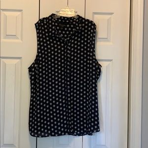 Navy and White Blouse